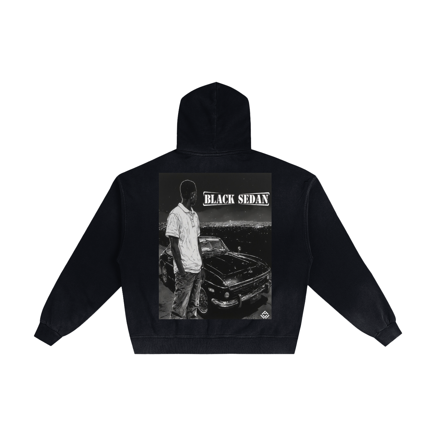 POSTSEASON Vintage Black Sedan Hoodie